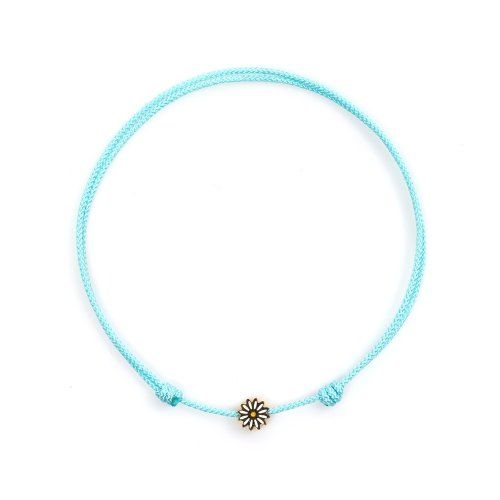 Lucky Sunflower Surgical Steel Pendant Length Adjustable Knot Anklet