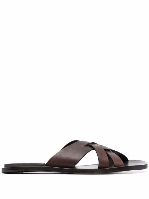 Crossover-strap sandals - Brown