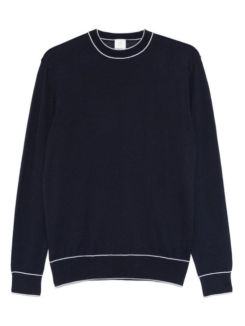 Contrasting-trim T-shirt - Blue