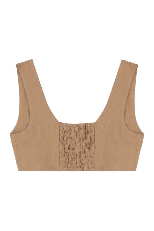 Leinen Cropped Mini Tank Top