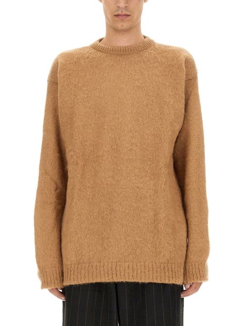 Beige Crew Neck Sweaters