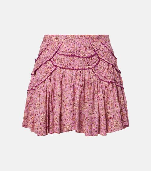 Ceola printed ruffled cotton skirt