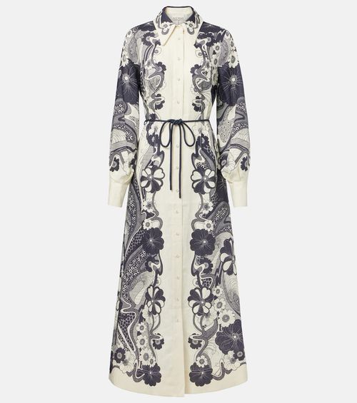 Alémais Mickey printed linen shirt dress