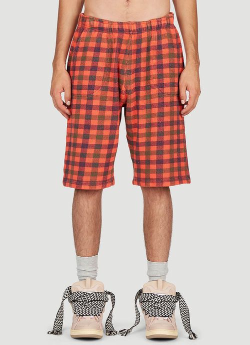 Check Print Fleece-jersey Bermuda Shorts