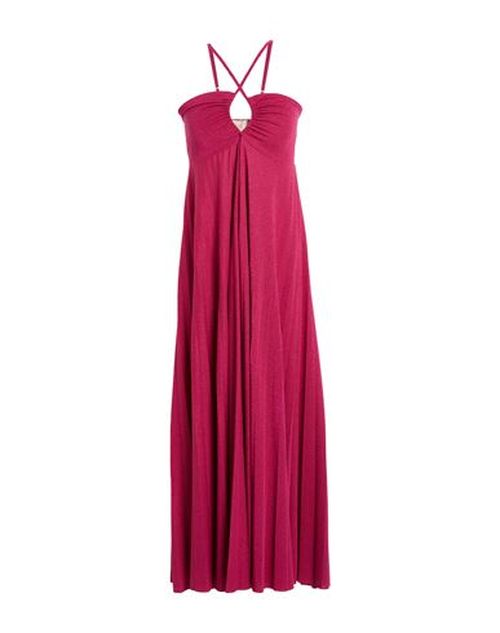Woman Maxi dress Fuchsia Size 4 Cotton, Polyester, Polyamide, Metallic Polyester, Elastane
