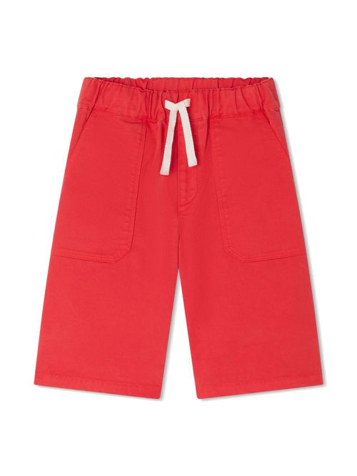 Logo-patch cotton-blend shorts - Red
