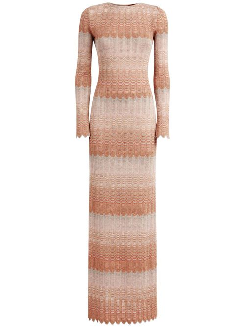 Greek-motif maxi dress - Pink