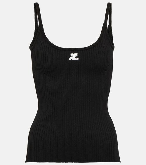 Logo ribbed-knit tank top