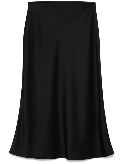 Satin midi skirt - Black
