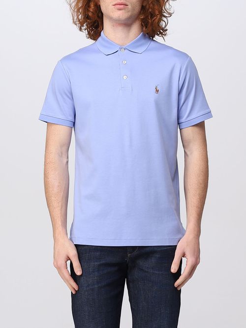 Polo Shirt Men color Gnawed Blue