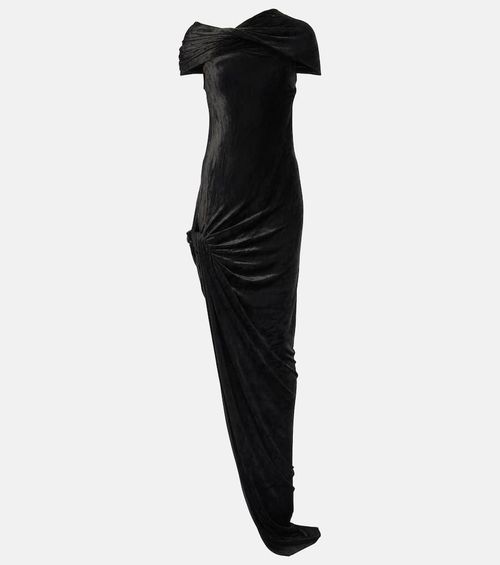 Lola asymmetric velvet gown