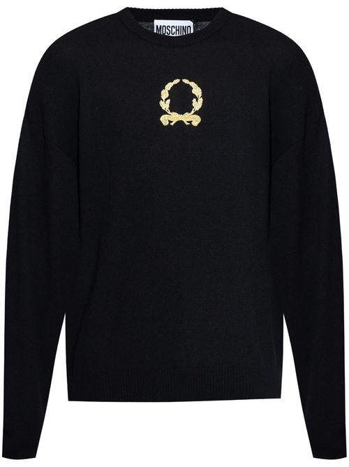 Logo-embroidered jumper - Black