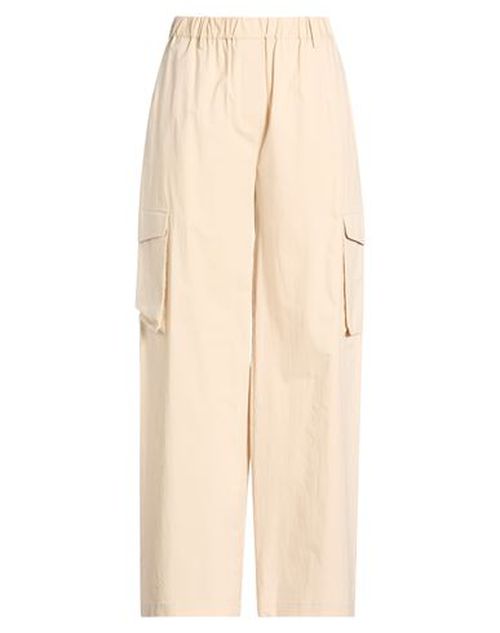 Woman Pants Beige Size 4 Cotton, Elastane