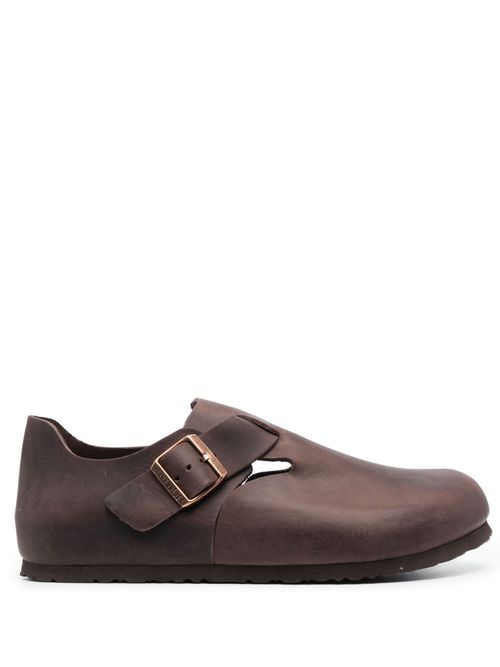 London round-toe leather loafers - Brown
