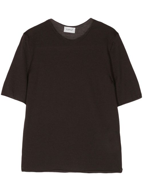 Fine-ribbed top - Brown