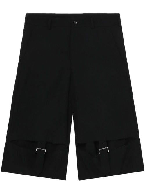 Buckle-detail wool shorts