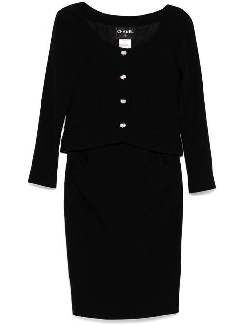 2000s CHANEL setup jacket skirt - Black
