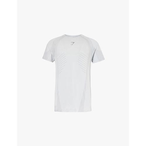 Mens Gs Lght Gry/gs Med Grey Apex Seamless Brand Print Woven Slim Fit T-shirt 