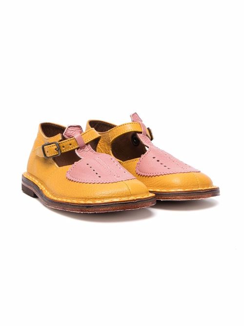 Two-tone buckle shoes - Yellow