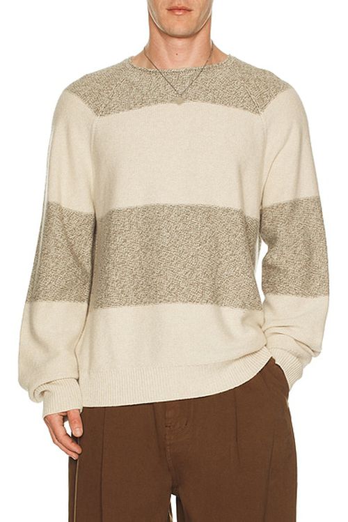 Guest In Residence Striped Island Rollneck in Sandstone Combo - Beige. XXL/2X also in
