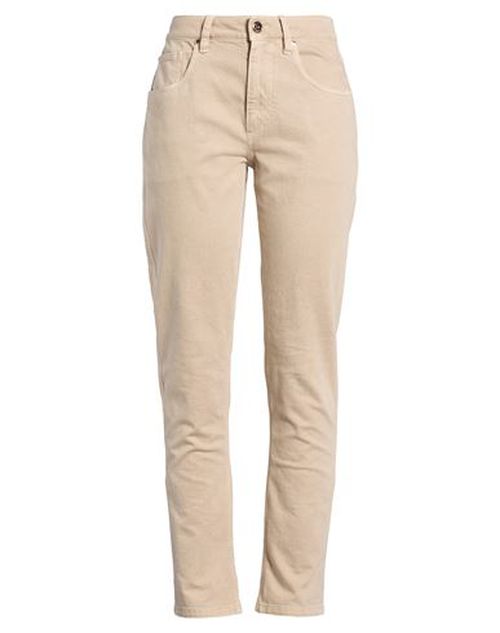 Woman Jeans Beige Size 10 Cotton, Elastane