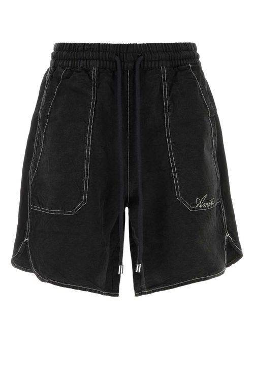 Script Bermuda Shorts — Black