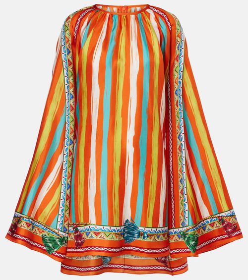 Oversized striped silk shirt