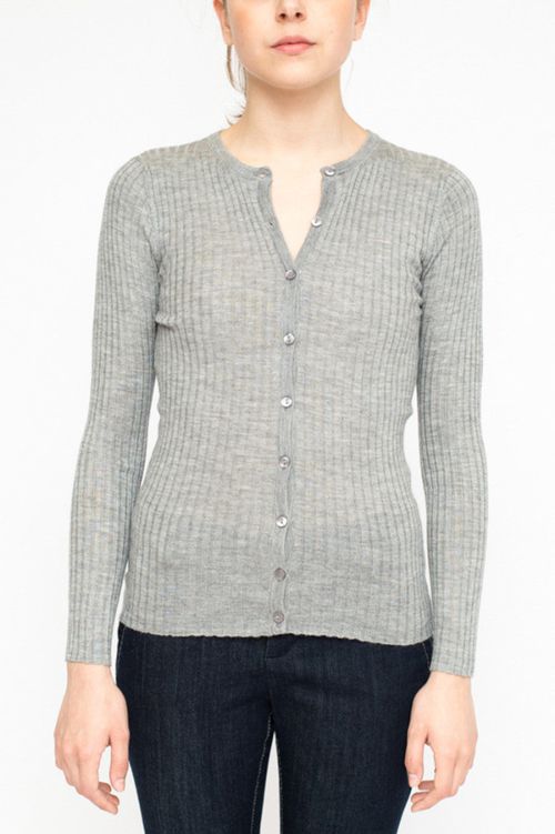 Grey Cashmere Cardigan