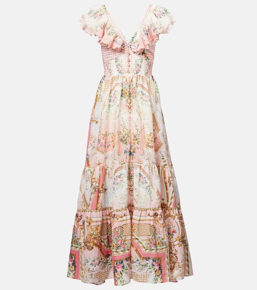 Tiered linen maxi dress
