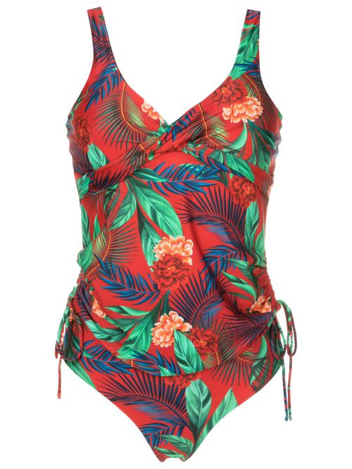 Bruma botanical-print tankini - Red
