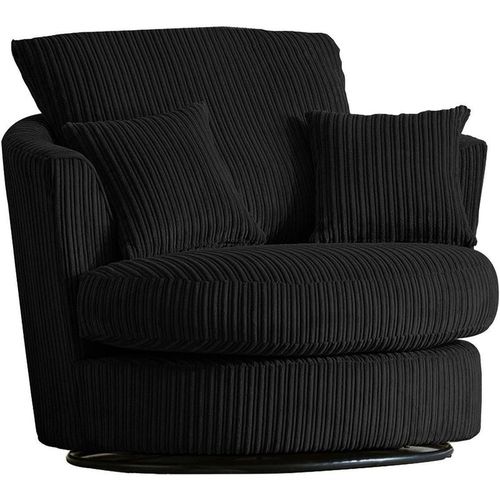 Luxor Jumbo Cord Fabric Single Seater 360 Degree Swivel Chair Sofa Accessory
