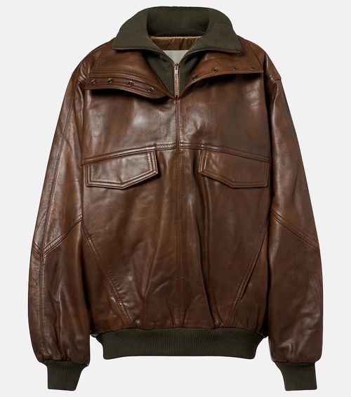 Dorry oversized leather jacket