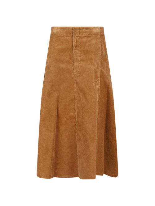Corduroy A-Line Midi Skirt