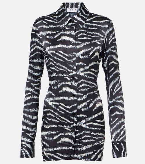 Zebra-print satin shirt