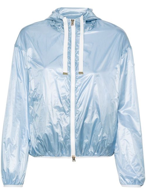 Logo-patch taffeta jacket - Blue