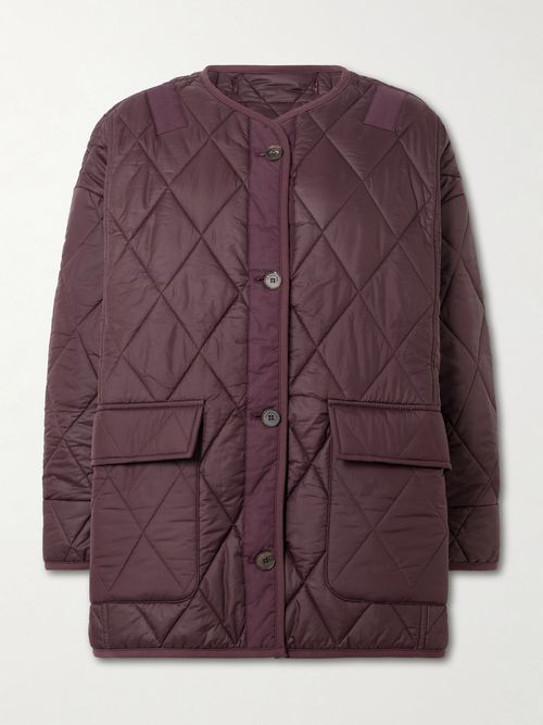 Teddy Quilted Shell Jacket - Burgundy