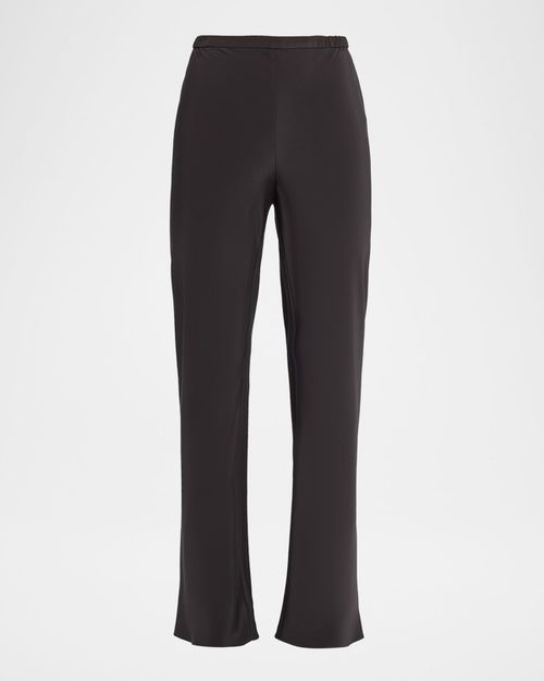 Straight-Leg Silk Pants