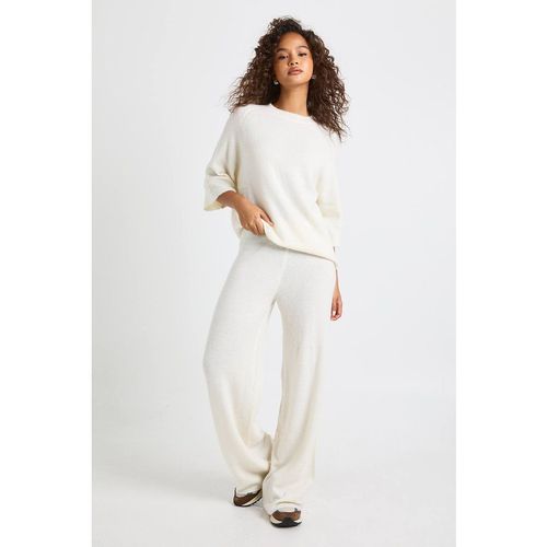 Boohoo Women's Short Sleeve Top & Trouser Knitted Co Ord in Cream | : Sma