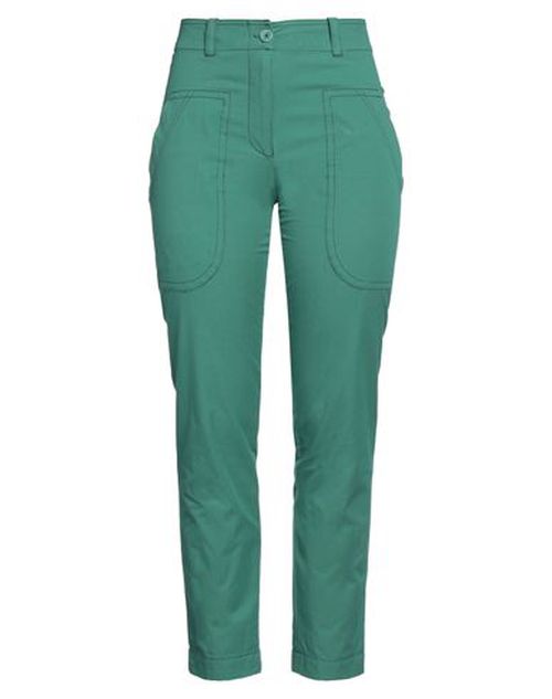 Woman Pants Emerald green Size M Cotton