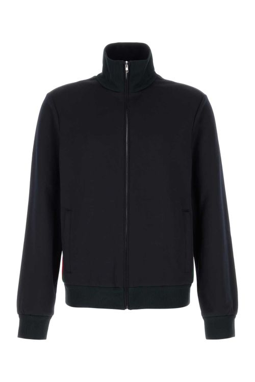 Full-Zip Polyester Blend Sweatshirt — Black