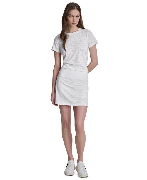 Women's Side Pocket Logo Skort - White Jacquard