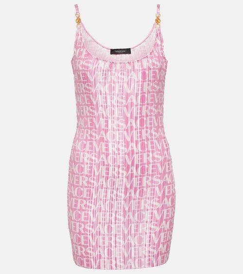 Medusa '95 logo plissé minidress