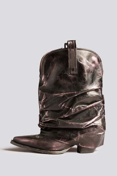 R13 Low Rider Cowboy Boot - Pink Shine