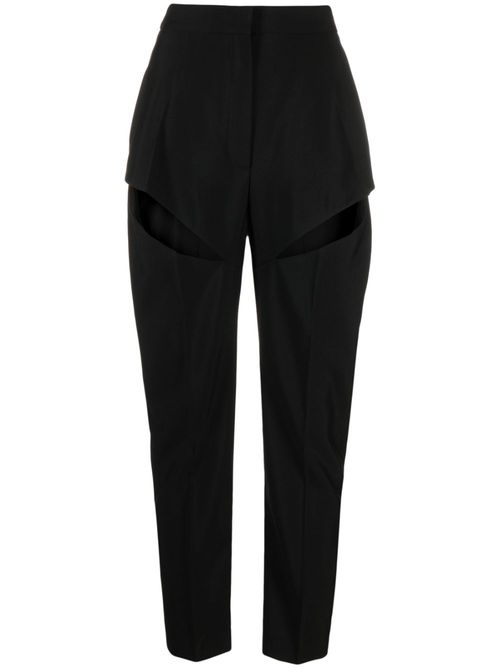 Cut-out tapered trousers - Black