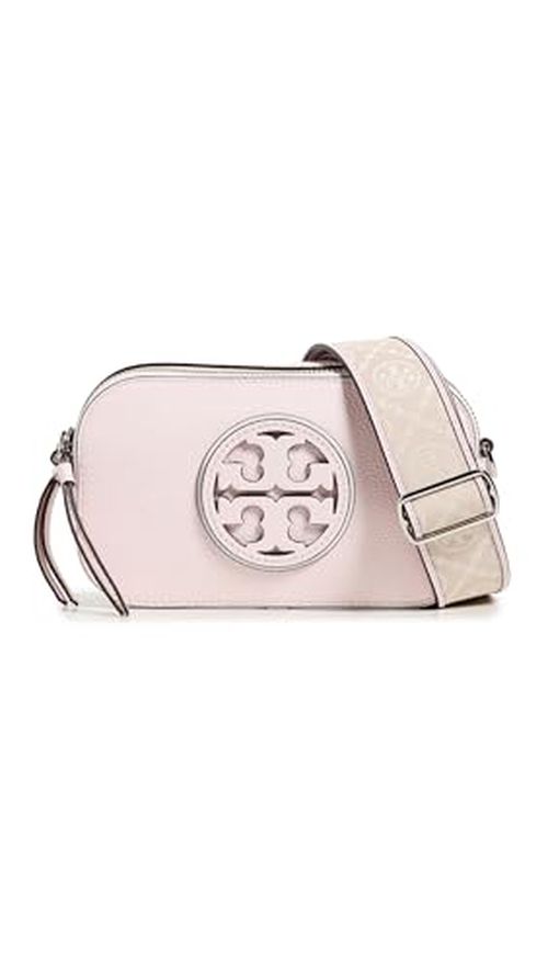 Tory Burch Women's Miller Patent Border Mini Crossbody Bag, Pale Pink, One Size