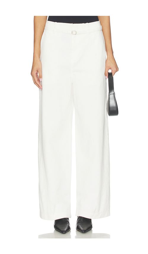 Elodie the Label Jacob Twill Pants in White. L. Also in M