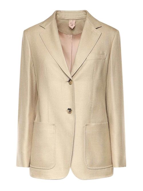 Single-Breasted Wool And Silk Canvas Blazer
