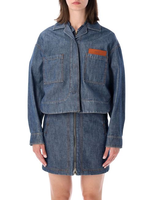 Workwear-Inspired Logo-Patched Cotton Utility Jacket with Shirt Collar