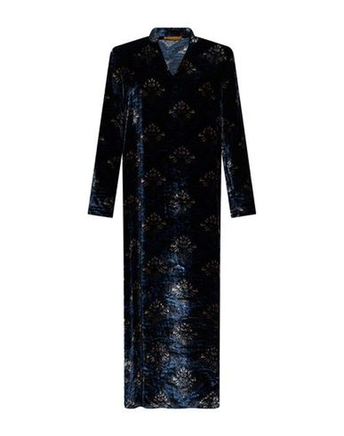 Woman Maxi dress Midnight blue Size 4 Viscose, Silk