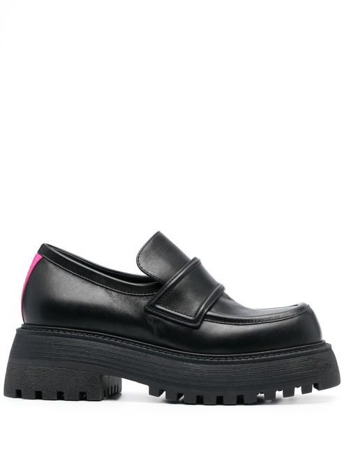Penny-slot leather loafers - Black